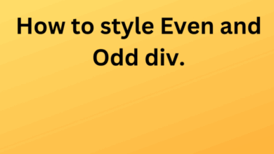 How to Style Even and Odd Div.