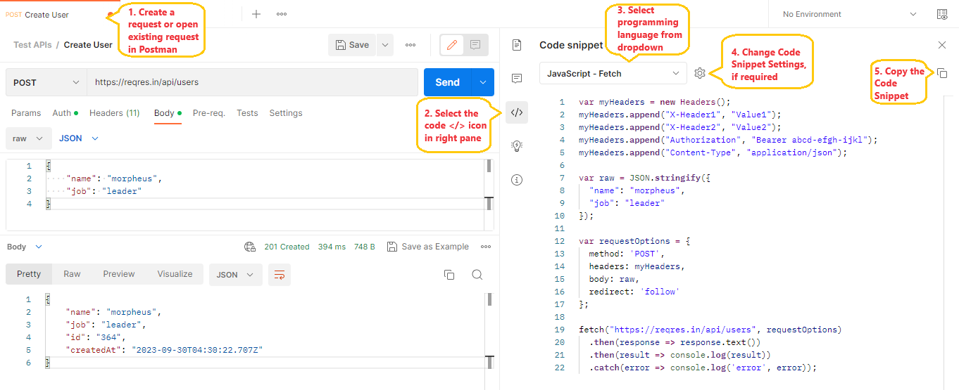 How to generate Code Snippet from Postman How to generate Code Snippet from Postman